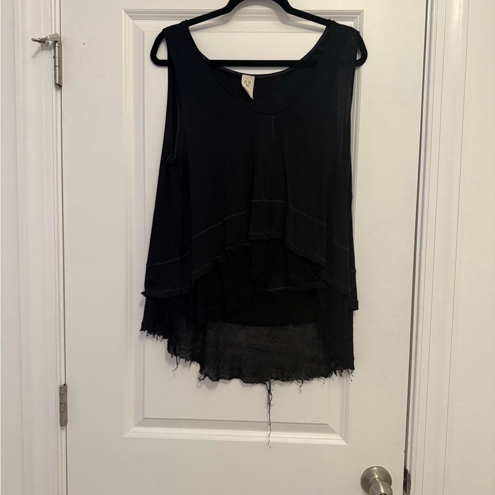 Free People Black Layered Blouse